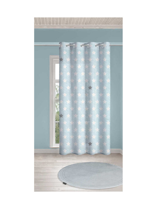 Saint Clair Kids Grommet Top Curtain Pirineo Blue 1752030216003 GL5141 160x250cm