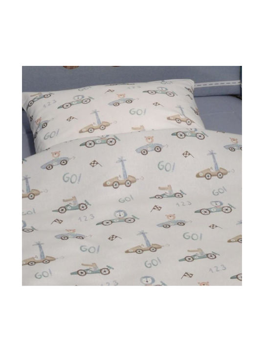 Baby Oliver Βρεφική Παπλωματοθήκη Μπλε Ραφ 100x140εκ.