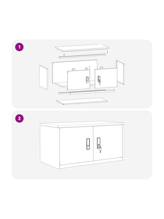 Cabinet de Birou Metalic Alb 80x40x40cm