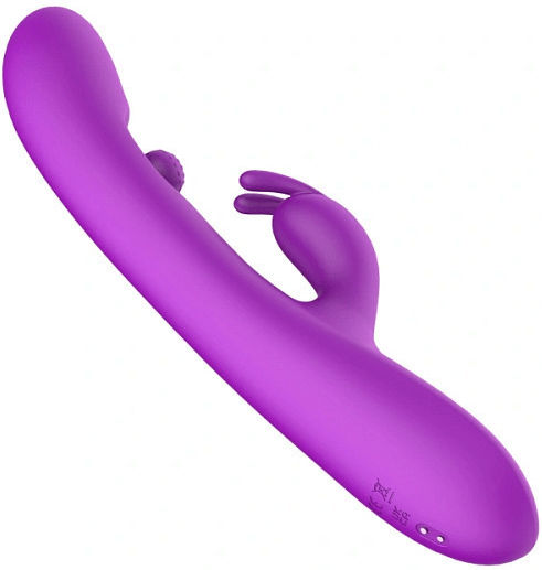 SMD Aurora Rabbit Swinging Silicone Vibrator Вибратор Заек 24см Лилав