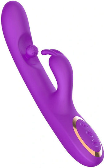 SMD Aurora Rabbit Swinging Silicone Vibrator Вибратор Заек 24см Лилав
