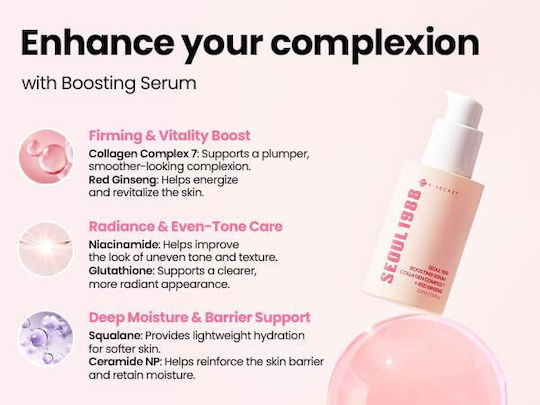 K-Secret Seoul 1988 Soothing & Anti-aging Face Serum with Collagen for Detoxifying & Brightening 30ml