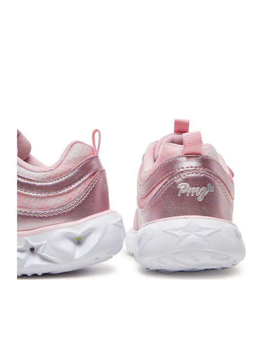 Kinder Sneakers mit Klettverschluss & Lichtern Rosa