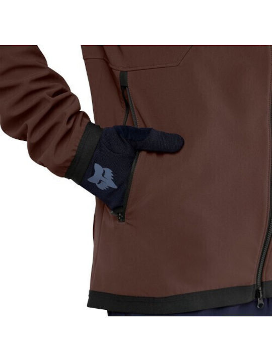 Men's Fleece Cardigan with Hood Brown