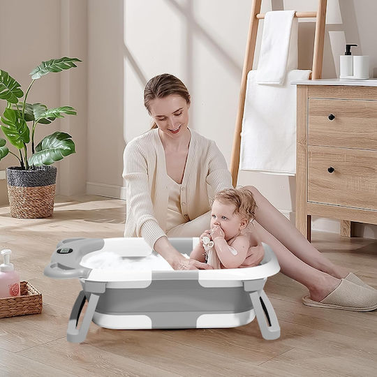 Little Mom Faltbare Babybadewanne mit Thermometer Gray