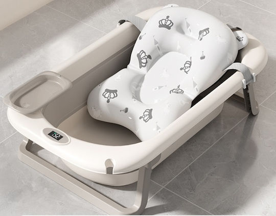 Little Mom Foldable Baby Bath with Thermometer Gray