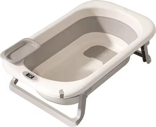 Little Mom Foldable Baby Bath with Thermometer Gray