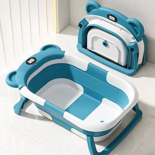 Little Mom Faltbare Babybadewanne mit Thermometer Grün