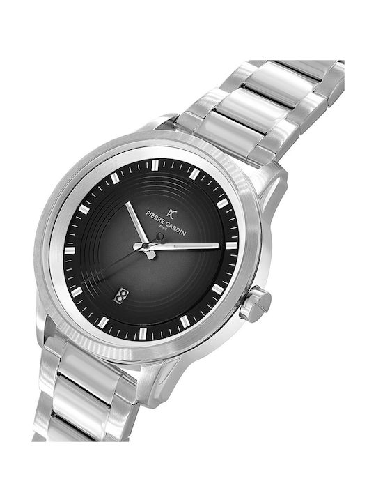 Pierre Cardin Ceas Barbatesc 45mm Cu Baterie cu Brățară Metalică Argintie