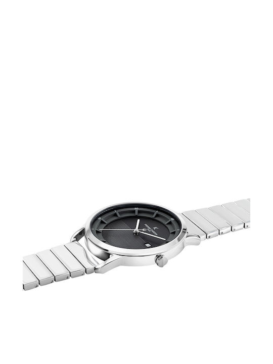 Pierre Cardin Herrenuhr 43mm Batterie mit Silber Metallarmband