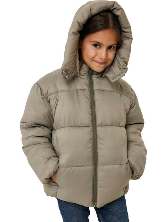 Kids' Casual Jacket Short with Hood Green JI1159026G