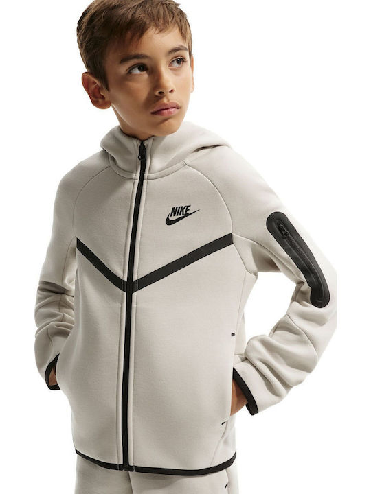 Sportivă Cardigan Pentru Copii  Tech Fleece Fleece Bej Tech Fleece