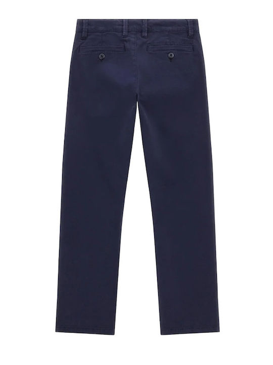 Kids' Chino Fabric Pants Dark Blue