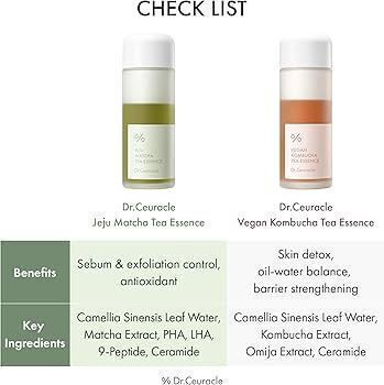Dr. Ceuracle Jeju Matcha Tea Facial Toning Liquid with Centella Asiatica Ceramides and Niacinamide 150ml