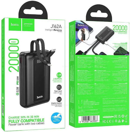 Hoco J162A Power Bank 20000mAh 20W Power Delivery / Quick Charge 3.0 Μαύρο