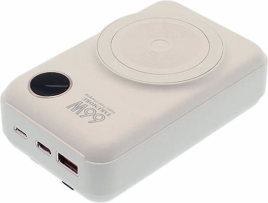 Takemore R29 Power Bank 20000mAh 66W with USB-A Port and USB-C Port White