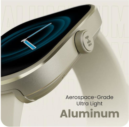 HiFuture Lume Pro Aluminium 46mm Waterproof Smartwatch with Heart Rate Monitor (Beige)