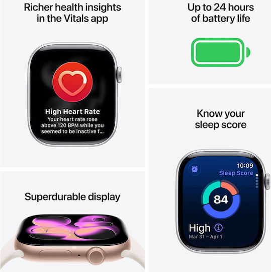 Apple Watch Series 11 Titanium 42mm Waterproof with eSIM and Heart Rate Monitor (Natural Titanium Case with Natural Milanese Loop)
