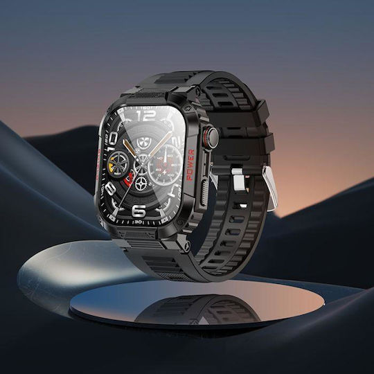 Borofone BD9 Aluminium Smartwatch mit Pulsmesser (Schwarz)