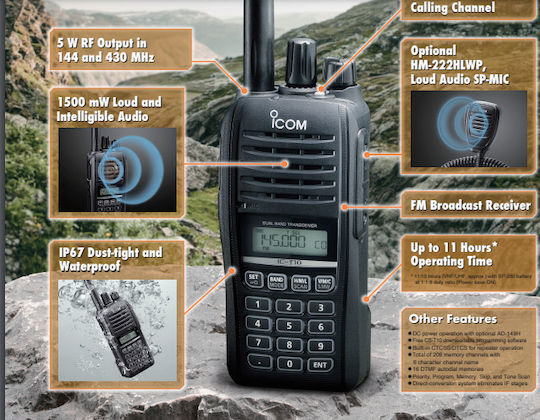 Icom IC-T10E Ασύρματος Πομποδέκτης UHF/VHF 5W με Μονόχρωμη Οθόνη
