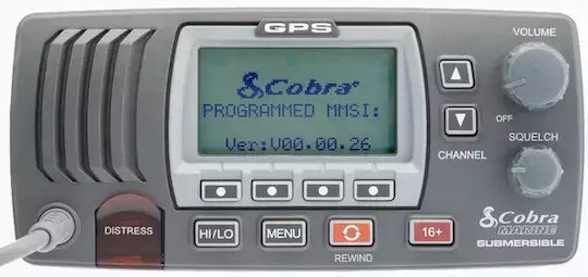 Cobra MR F77B GPS Funkgerät VHF Marine mit Monochromdisplay