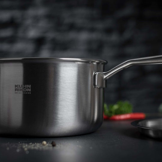 Kuhn Rikon Culinary Fiveply Комплект Саксии От Неръждаема Стомана 3 Части