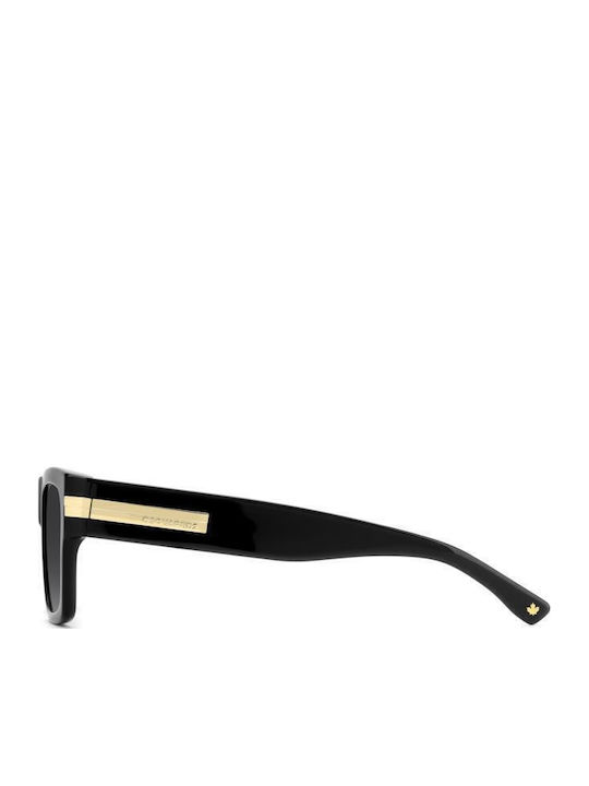 Dsquared2 Unisex Sunglasses with Black Plastic Frame and Black Lens D2 0198/S 807/9O