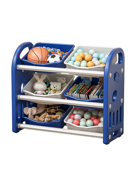 Sistem de Depozitare Jucării din Țesătură Albastru 77x66x32cm 1buc