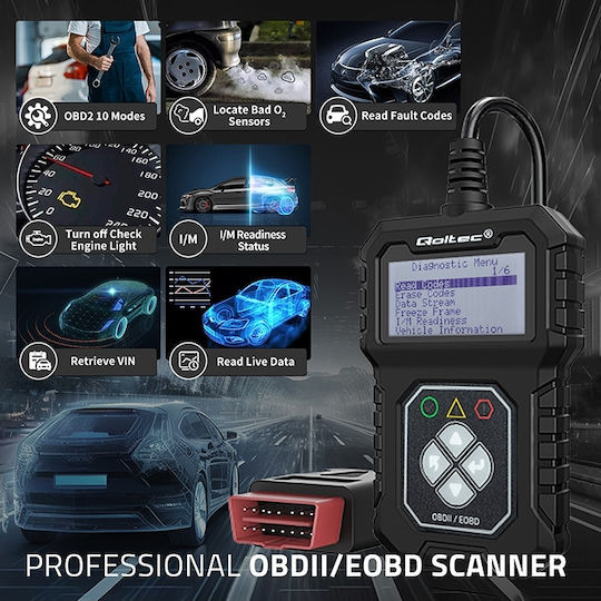 Qoltec Διαγνωστικό Αυτοκινήτου Ψηφιακό OBD 2 με Καλώδιο