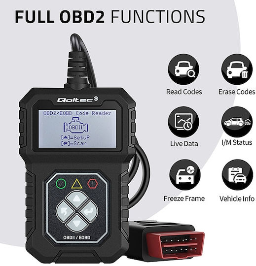Qoltec Διαγνωστικό Αυτοκινήτου Ψηφιακό OBD 2 με Καλώδιο