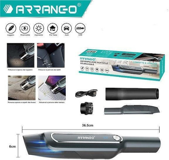 Arrango AC76434 Rechargeable Car Handheld Vacuum 12V 120W