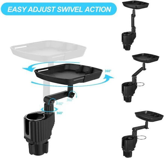 Car Cup Holder Extension with Detachable Food Tray