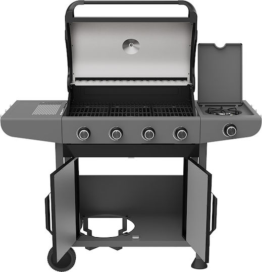 Bormann BBQ6041 Gasgrill Gusseisen Rost 70.5cmx42cmcm mit 4 cm und Seitenbrenner