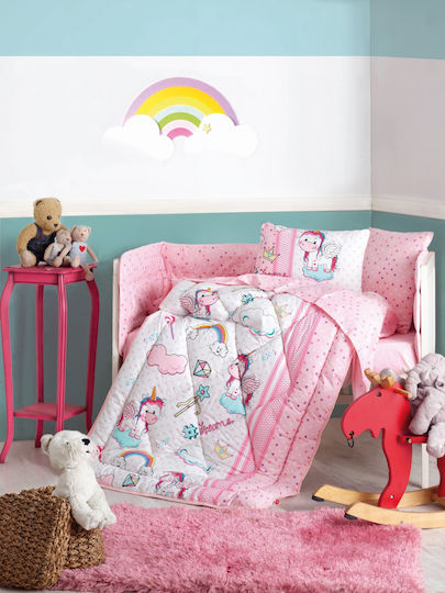 Cotton Box Baby Crib Bedding Set 6pcs Pink