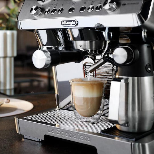 De'Longhi La Specialista Автоматична Еспресо Кафемашина 1450W Налягане 19bar за Капучино Сребрист 1358455