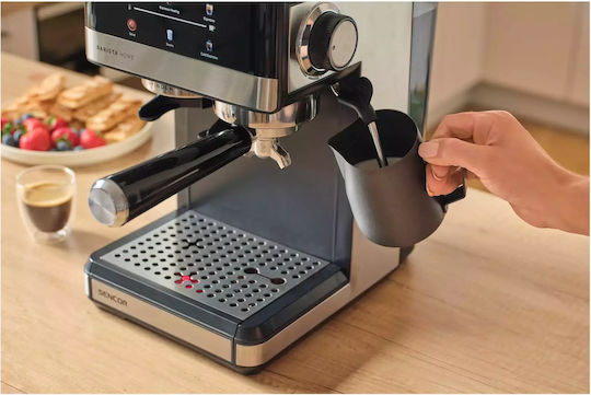Sencor Automatische Espressomaschine Eingebaut 1350W Druck 20bar mit Mahlwerk Gray SES 5000SS