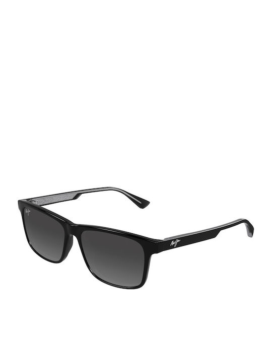 Maui Jim Men's Sunglasses with Black Plastic Frame and Black Lens okinaGS587-02