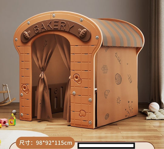 Căsuță De Joacă Pentru Copii Multifuncțională De Culoare Cafenie 115x92x98cm
