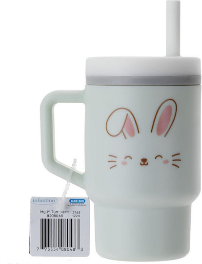Infantino Kinderflasche Silikon mit Strohhalm 260ml