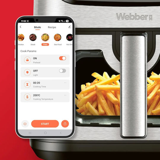 Webber Air Fryer with Wi-Fi 8lt Silver