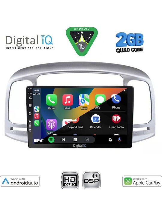 Digital IQ Car Audio System for Hyundai Accent 2005-2012 (Bluetooth/USB/WiFi/GPS/Apple-Carplay/Android-Auto) with Touch Screen 9"