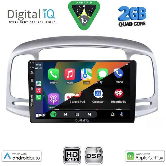 Digital IQ Car Audio System for Hyundai Accent 2005-2012 (Bluetooth/USB/WiFi/GPS/Apple-Carplay/Android-Auto) with Touch Screen 9"
