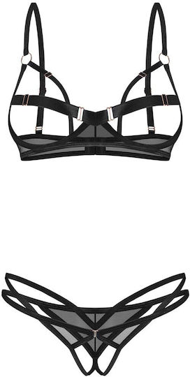 Obsessive Euridia Set Crotchless Negru