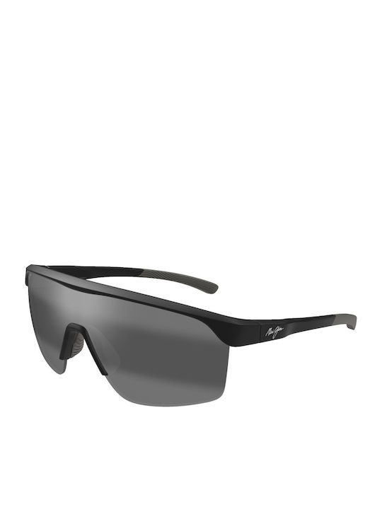 Maui Jim Men's Sunglasses with Black Plastic Frame and Black Lens