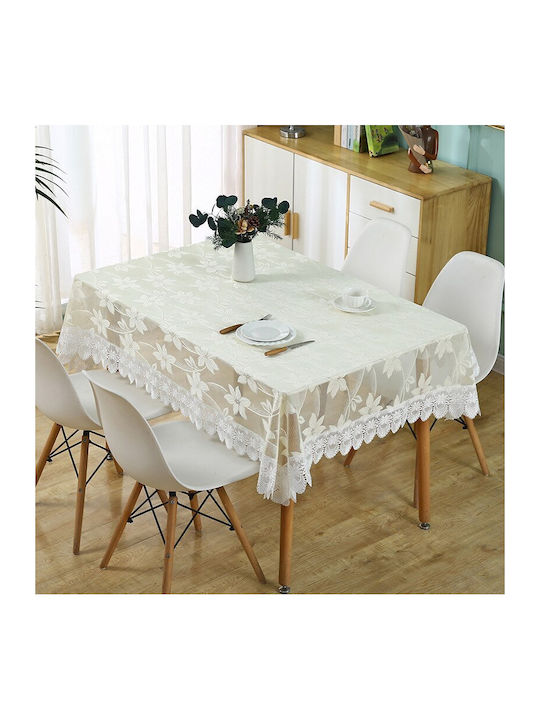 Покривка за маса с дантела Бежов 150x150бр