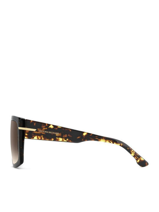 Victoria Beckham Unisex Sonnenbrillen mit Braun Horn umrandetem Rahmen und Braunen Gläsern