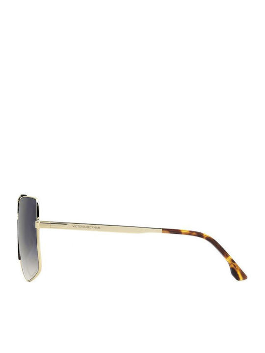 Victoria Beckham Unisex Sonnenbrillen mit Blauem Metallischem Rahmen und Blauen Gläsern