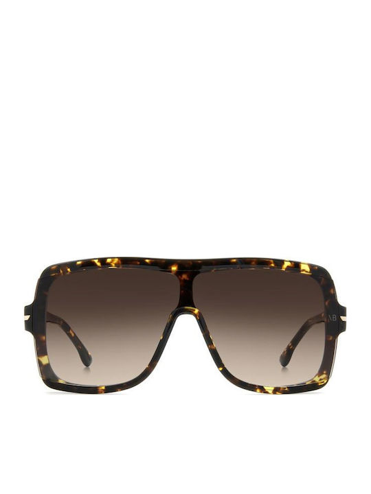 Victoria Beckham Unisex Sonnenbrillen mit Braun Horn umrandetem Rahmen und Braunen Gläsern