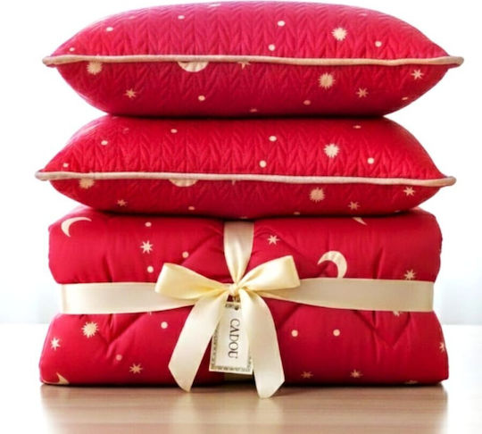 Pucioasa Set Pilotă Dublu 200x215cm Roșu 3buc 250 g/mp²Gsm