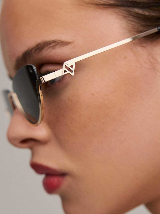 AV Sunglasses Zuma Unisex Sunglasses With Gold Metallic Frame 121-ZUMA Gold